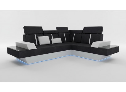 Design Wunnlandschaft Sofa Ecksofa USB Stoff Textil Lieder Moosanfertigung Ecksofa