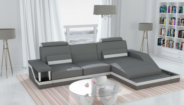 Ecksofa Garnitur Lieder Textil Stoff Wohnlandschaft Sofa USB Nei Moosmaacherstellung