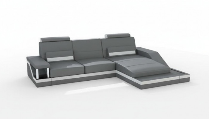 Ecksofa Garnitur Lieder Textil Stoff Wohnlandschaft Sofa USB Nei Moosmaacherstellung
