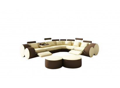 Designer Liederdivan mat USB Sofa Liedersekzioun Eckdivan Wunnlandschaft Moossanfertigung