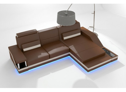 Ecksofa Wunnlandschaft Canapé +USB Eck Garnitur Lieder Textil Stoff Moossanfertigung
