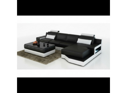 LIEDERCOUCH ECKCOUCH mat USB COUCH GARNITUR WUNNSCHAFT BETTFUNKTIOUN NEI