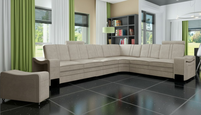 Stoffcanapé Textil Polster Eckcanapé Sofa mat USB Ecksofa Wunnlandschaft Stoffsofa
