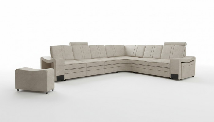 Stoffcanapé Textil Polster Eckcanapé Sofa mat USB Ecksofa Wunnlandschaft Stoffsofa