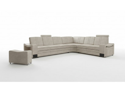 Stoffcanapé Textil Polster Eckcanapé Sofa mat USB Ecksofa Wunnlandschaft Stoffsofa