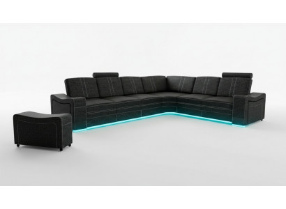 Stoffcouch Sofa Eck Wunnlandschaft Textil Polster Eckcouch Moosschneiderei USB