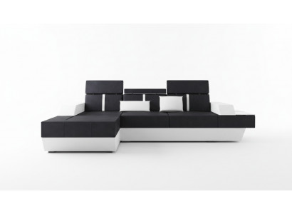 Textilcanapé Eckcanapé Stoffcanapé Canapé + USB Wunnlandschaft Polster Moosschneiderei