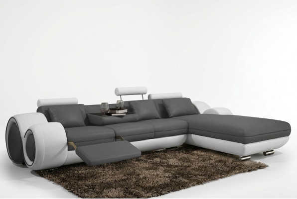 Eckcouch USB Wunnlandschaft Couch Liederdivan Sofa Garnitur Moossfabrikatioun