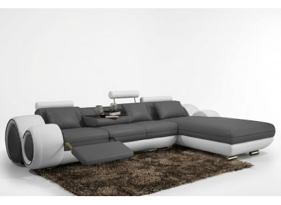Eckcouch USB Wunnlandschaft Couch Liederdivan Sofa Garnitur Moossfabrikatioun