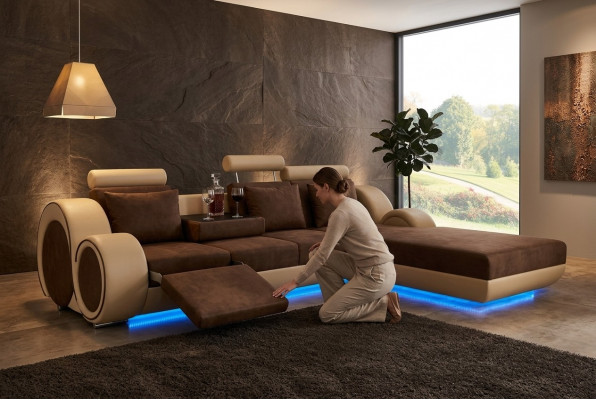 TEXTILSCOUCH ECKSOFA USB Moosschreiner WUNNLANDSCHAFTSCOUCH