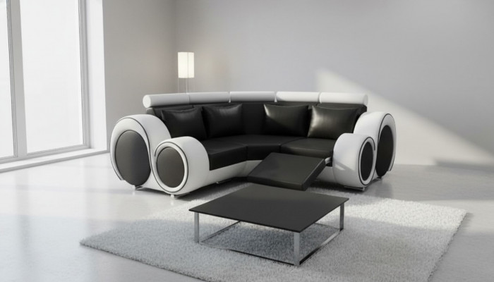 Ledercanapé Wunnlandschaft Canapé Design Eckcanapé Berlin Canapé Moossfabrikatioun USB