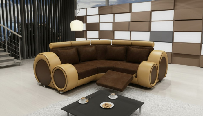 STOFFSOFA WOHNLANDSCHAFT CANAPÉ RELAXFUNKTIOUN COUCH ECKCANAPÉ Moossteschung USB