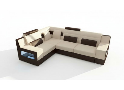 Wunnlandschaft Sofa USB Polster Eck-Ecksofa Garnitur Moossfabrikatioun Lieder Sofa