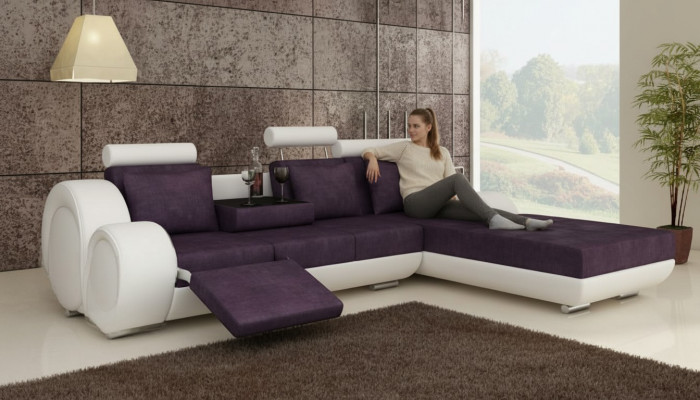 Textilsofa Stoffsofa Wunnlandschaft Couchgarnitur Ecksofa Moossfabrikatioun USB
