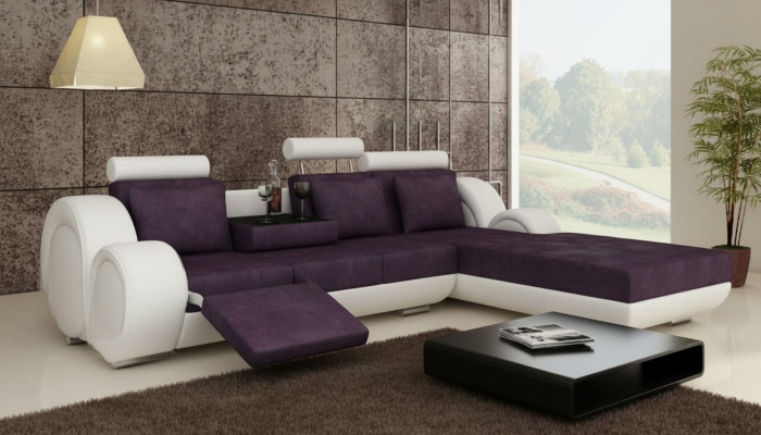 Textilsofa Stoffsofa Wunnlandschaft Couchgarnitur Ecksofa Moossfabrikatioun USB