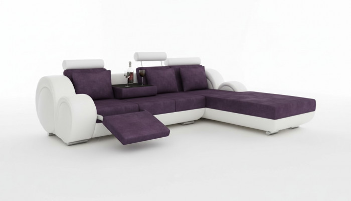 Textilsofa Stoffsofa Wunnlandschaft Couchgarnitur Ecksofa Moossfabrikatioun USB