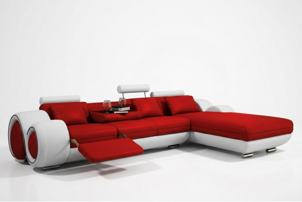 Eckcanapé USB Wunnlandschaft Ledercanapé Canapé Moosmaach Polster Garnitur Couch