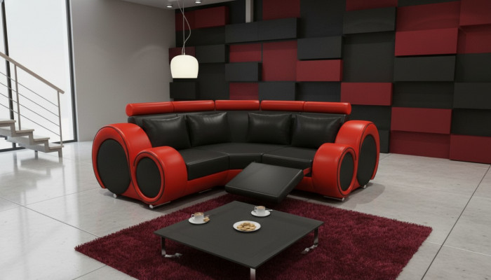 LEDERSOFA mat USB DESIGN ECKSOFA BERLIN SOFA GARNITUR POLSTER Noféierung Nei