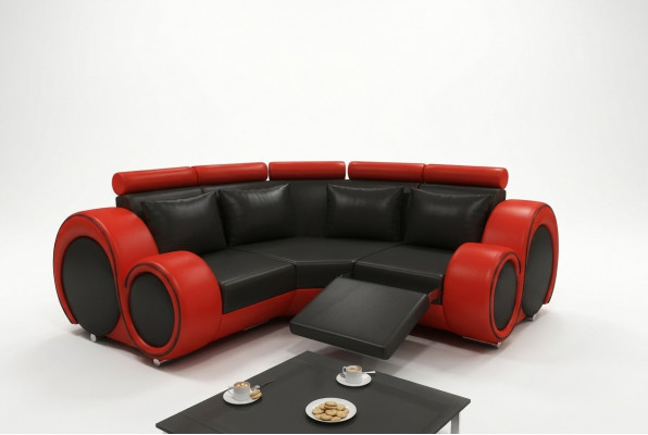 LEDERSOFA mat USB DESIGN ECKSOFA BERLIN SOFA GARNITUR POLSTER Noféierung Nei