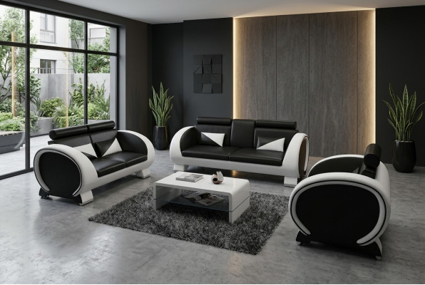 LEDERSOFA 3+1 CANAPÉ POLSTERGARNITUR POLSTER SOFA LEDERSOFA DESIGNERSOFA mat USB