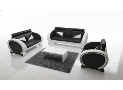 LEDERSOFA 3+1 CANAPÉ POLSTERGARNITUR POLSTER SOFA LEDERSOFA DESIGNERSOFA mat USB