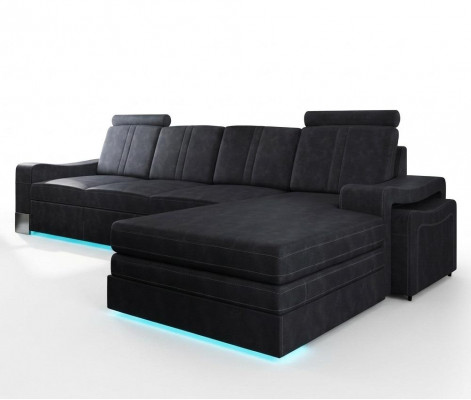 Stoffcouch mat USB Sofa Polster Garnitur Ecke Nei Textilcouch Eckcouch Stoffsofa