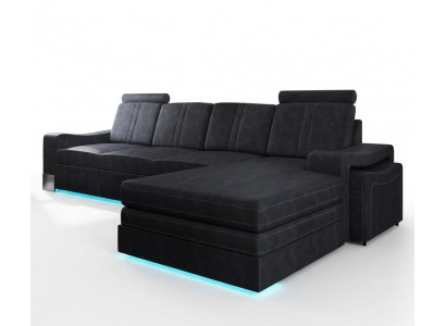 Stoffcouch mat USB Sofa Polster Garnitur Ecke Nei Textilcouch Eckcouch Stoffsofa