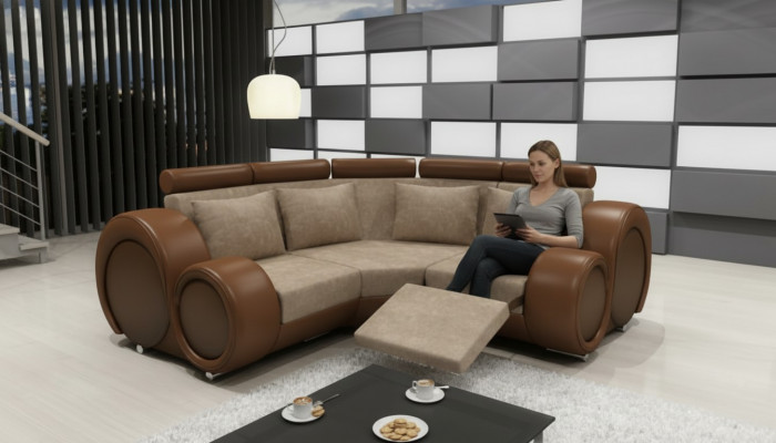 STOFFSOFA TEXTIL WUNNLANDSCHAFT SOFA BERLINX RELAXFUNKTIOUN COUCH ECKSOFA mat USB