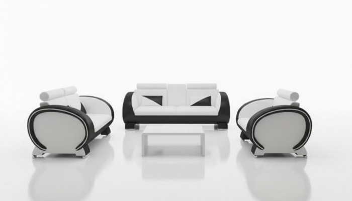LEDERSOFA mat USB DESIGNERSOFA GARNITUR 3+1 COUCH POLSTERGARNITUR POLSTERSOFA