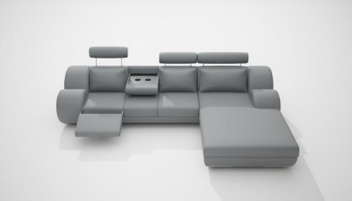 Designer Suite Wunnlandschaft Eckcouch Sofa USB Polstersofa Lieder Canapé Sofa Grom