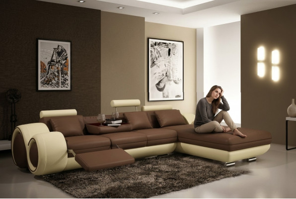 Patentéiert Design Eck-Sofa Sofa +USB, Polster Lieder Eck BERLIN Wunnlandschaft