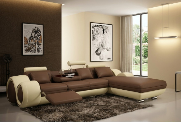 Patentéiert Design Eck-Sofa Sofa +USB, Polster Lieder Eck BERLIN Wunnlandschaft
