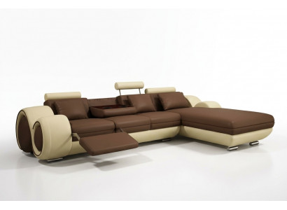 Patentéiert Design Eck-Sofa Sofa +USB, Polster Lieder Eck BERLIN Wunnlandschaft