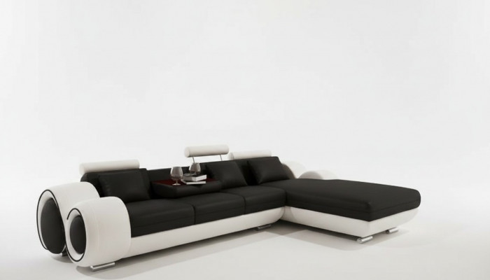 Patentéiert Design Ecksofa Sofa + USB, Polster Lieder Ecke Wunnlandschaft BERLIN
