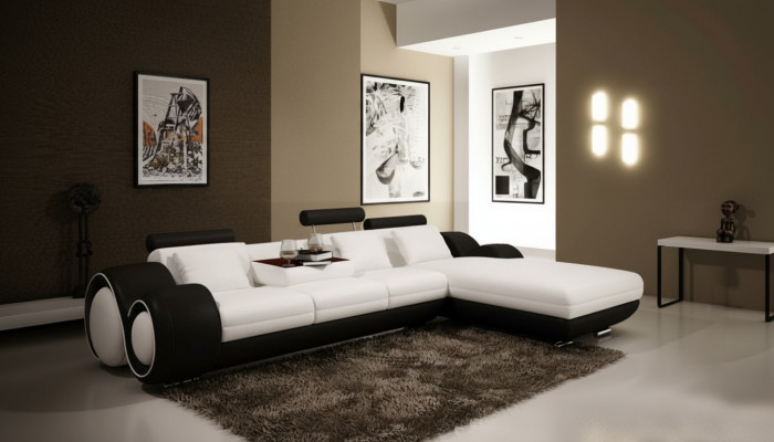 Patentéiert Design Eckcanapé Sofa + USB Polster Lieder Eck Wunnlandschaft BERLIN