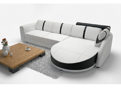 ECKSOFA AUS LEDER MAT BETTFUNKTION DESIGNERSOFA SCHLAFSOFA LEDERECKSOFA mat USB