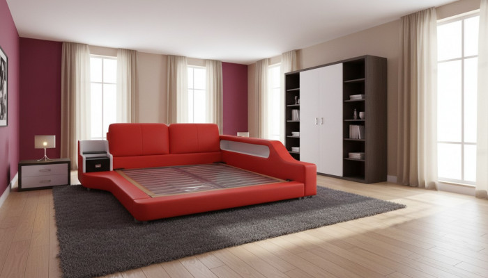 Doppel Luxus Design Liederbett Gepolstert Better mat USB Hotel Multifunktion.