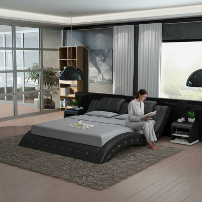 Luxus Liederbett mat USB Polster Better Duebel Modern Eel 140/160/180 cm