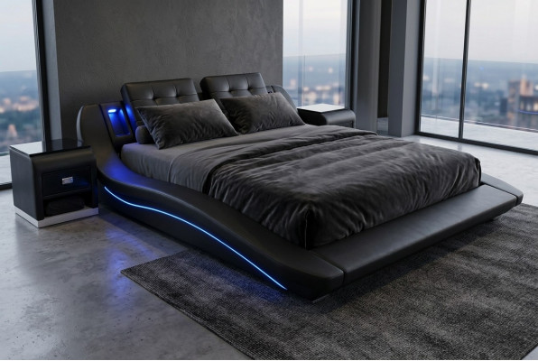 Luxus Lieder Design Better Duebelbett mat USB Hochzäitsbett Exklusiv 180x200 cm