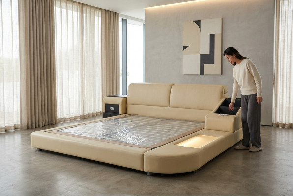 Exklusiv Multifunktional Duebel Better Hotel Ehe Polster Lieder Bett + USB Luxus Nei