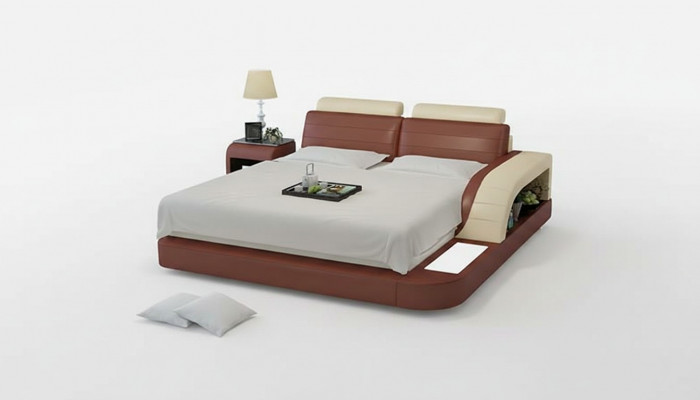 Modern Schlofkummer Bett Héichwäertegt Design Better Polster Multifunktion +USB