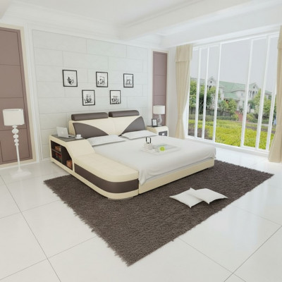 Design Këssen Duebel Bett Modern Schlofkummer Better 140x200cm + USB & Regal