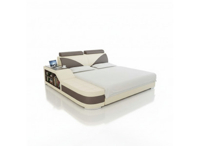 Design Këssen Duebel Bett Modern Schlofkummer Better 140x200cm + USB & Regal