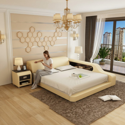 Design Këssen Duebel Bett Modern Better Schlofkummer 200x210cm mat USB & Regal