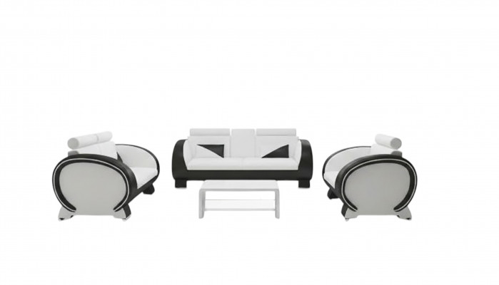 Ledersofa Sofa + USB Sofa 3-Sëtzer Relaxcanapé mat Barfunktioun Designer Garnitur