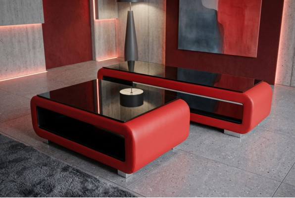 Designer Canapé Dësch Polster Lieder Glas Moderne Dësch CT9010 + RTV TS1010 +USB
