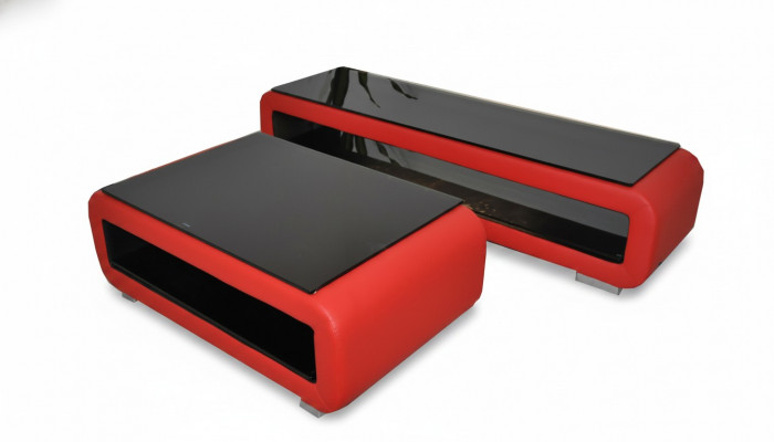 Designer Canapé Dësch Polster Lieder Glas Moderne Dësch CT9010 + RTV TS1010 +USB