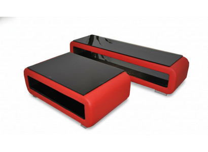 Designer Canapé Dësch Polster Lieder Glas Moderne Dësch CT9010 + RTV TS1010 +USB