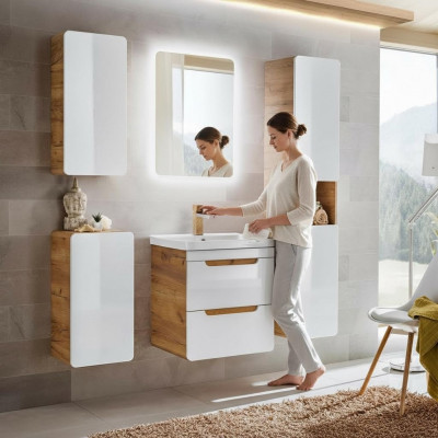Design Buedzëmmer Miwwelen 5-deele Set Garnitur Schaf Wäschbecken