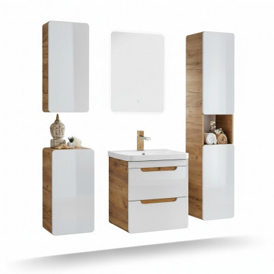 Design Buedzëmmer Miwwelen 5-deele Set Garnitur Schaf Wäschbecken